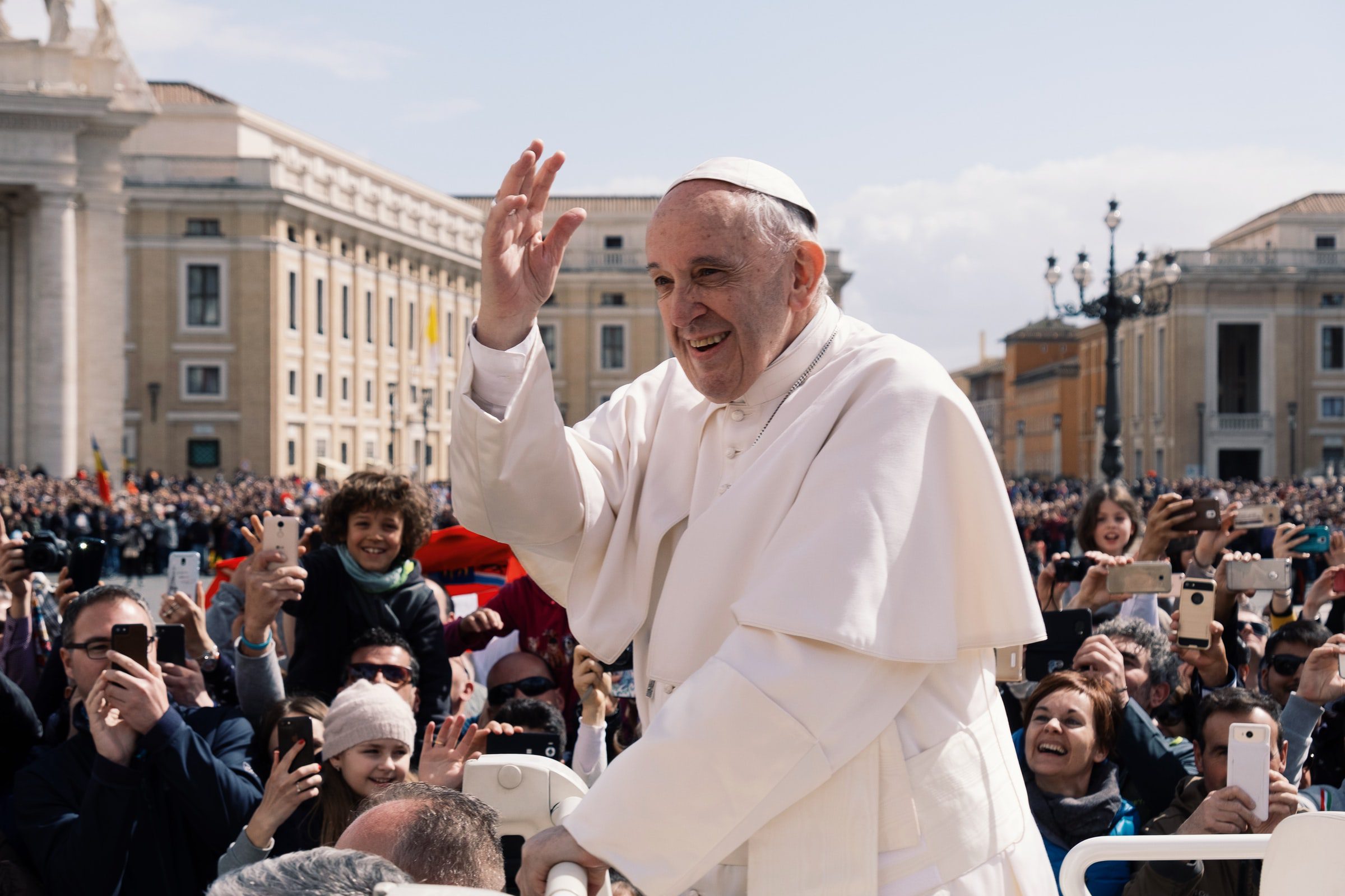 Pope Francis Waving to Crowd